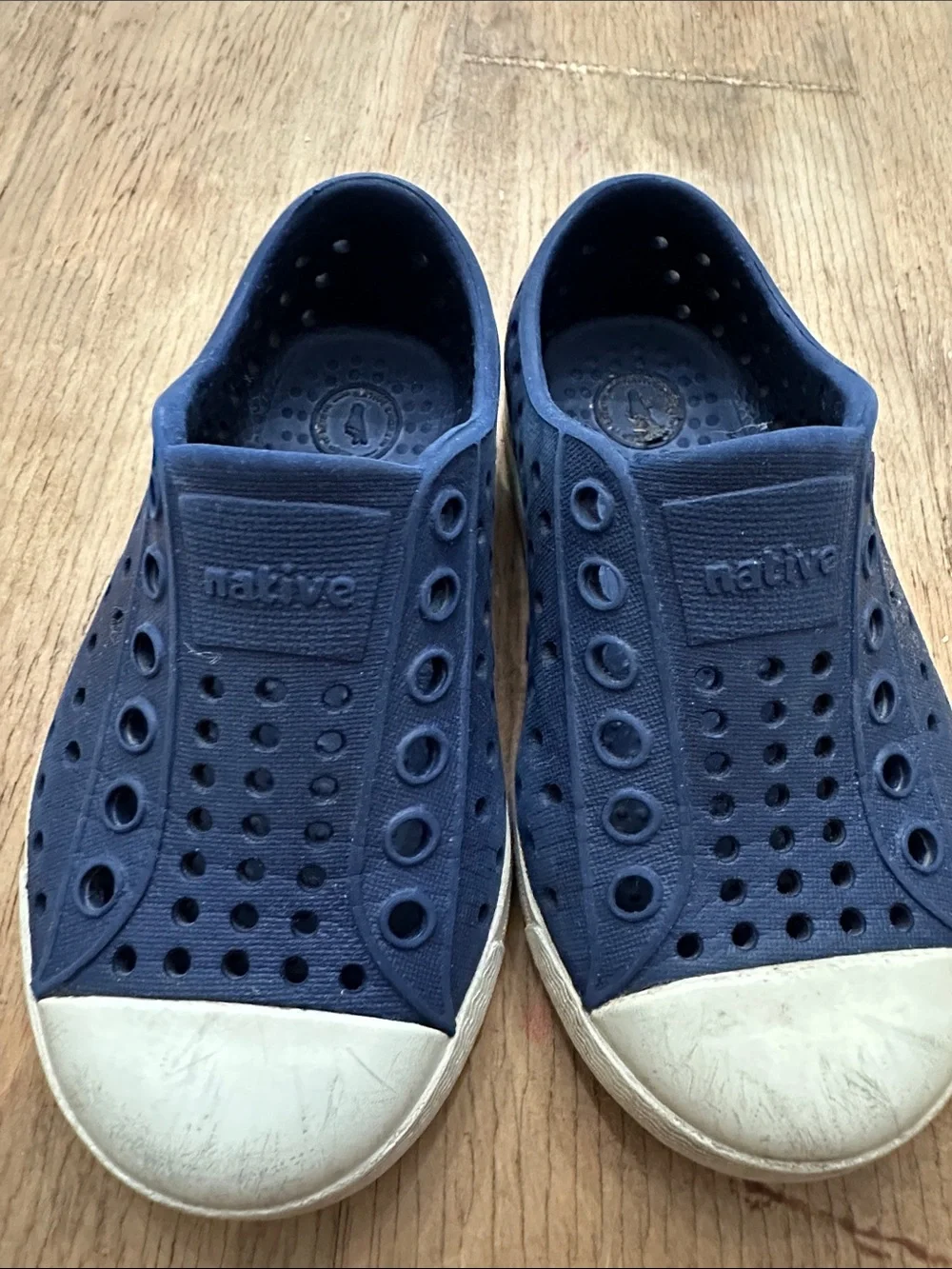 Native Kids Slip-On Water Shoes in Navy and White- C6